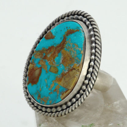 Pilot Mountain Turquoise Sterling Silver Ring | Adjustable Size