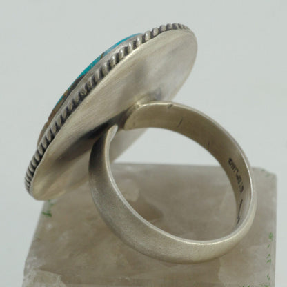 Pilot Mountain Turquoise Sterling Silver Ring | Adjustable Size