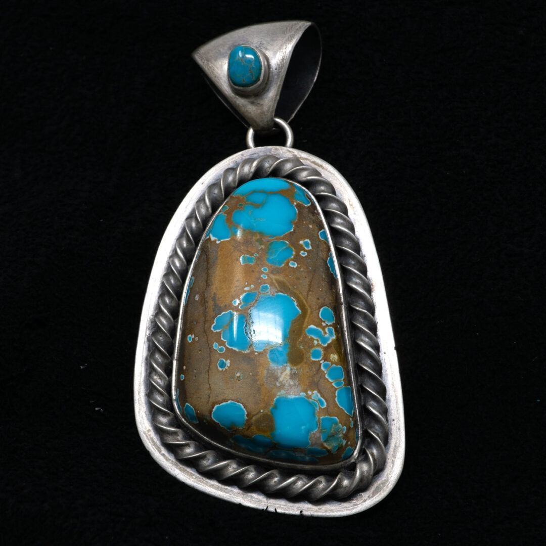 Dragonfly Turquoise Silver Pendant by Jimmy Secataro