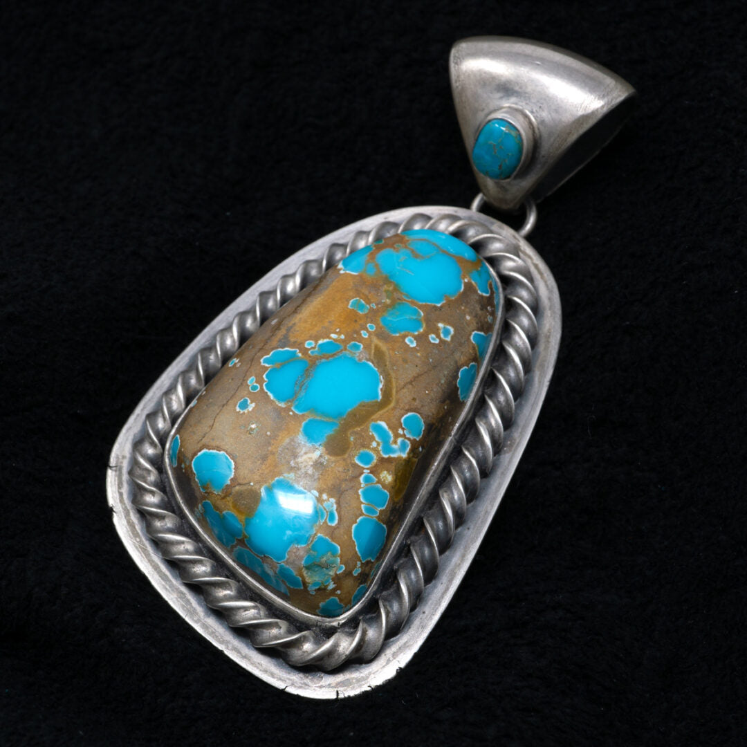 Dragonfly Turquoise Silver Pendant by Jimmy Secataro