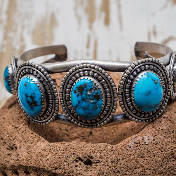 Sleeping Beauty Turquoise Cuff Bracelet by Martha Willeto