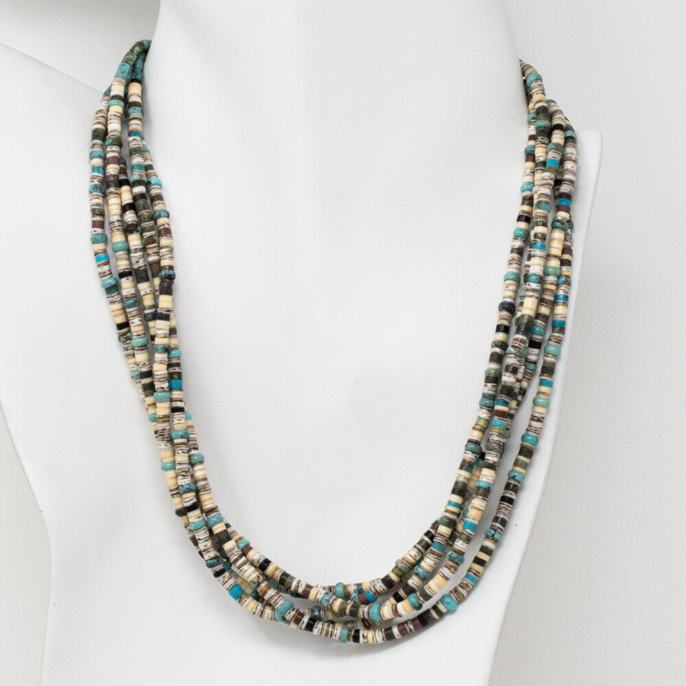 Nevada & Sleeping Beauty Turquoise, & Shell Necklace by Priscilla Nieto
